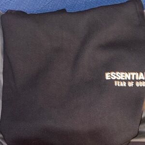 Fear of God Essentials Black Sweatshirt with White Logo